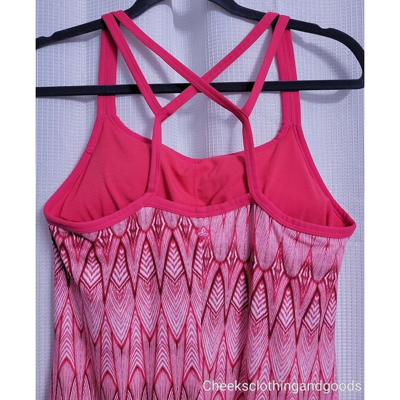 Prana Cora Azalea Feather Dress Women's size MEDIUM Pink Racerback - Picture 6 of 8